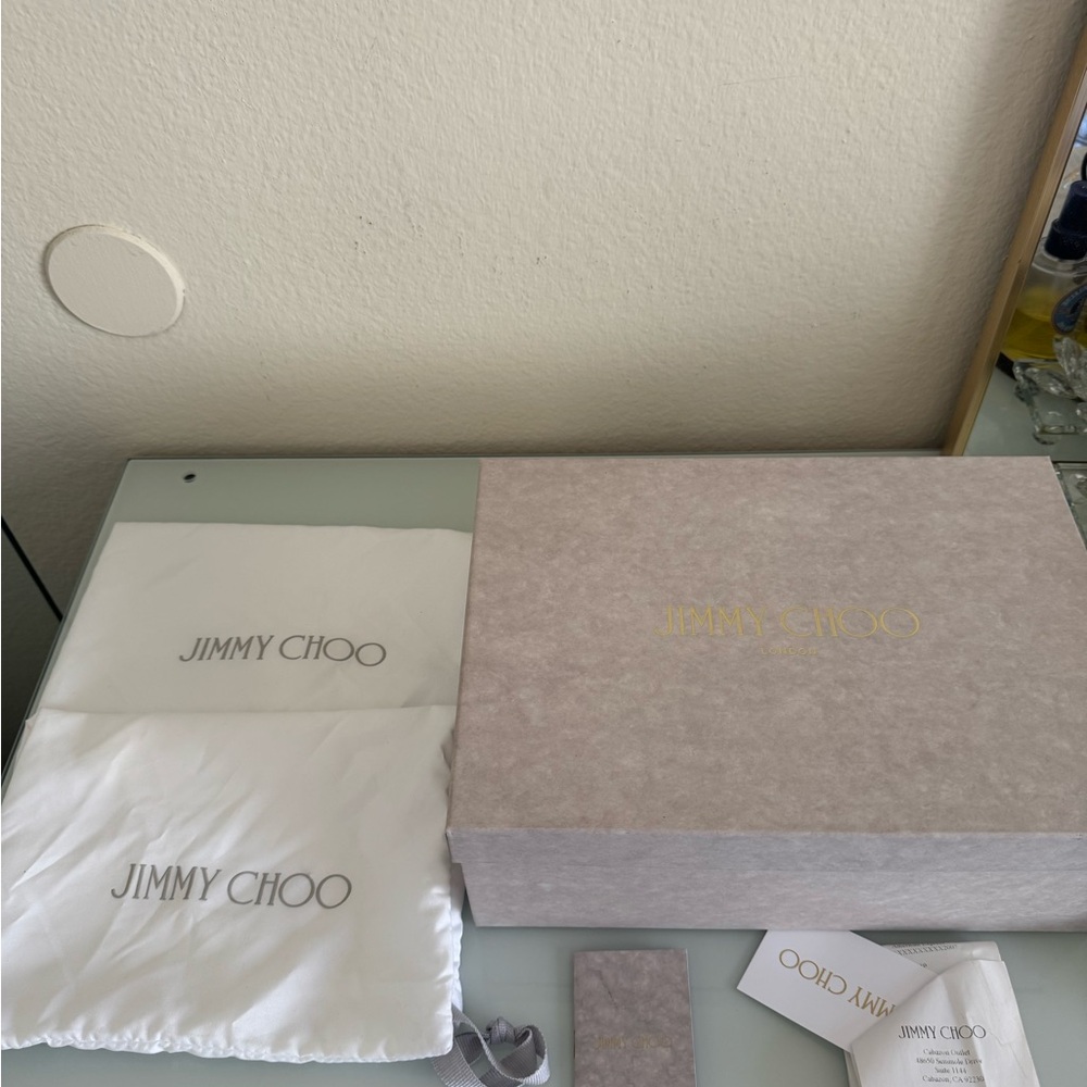Authentic Jimmy Choo Metallic Silver Embellished Heels - Picture 7 of 8